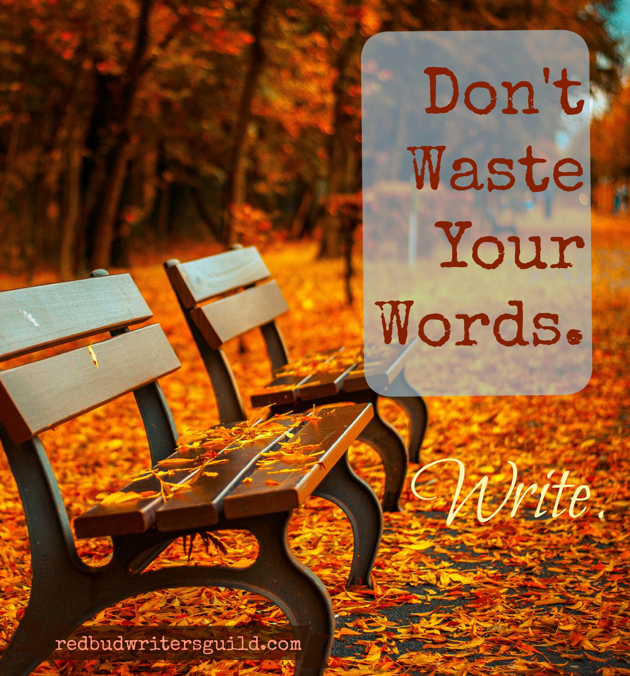 Don't waste your words. Write